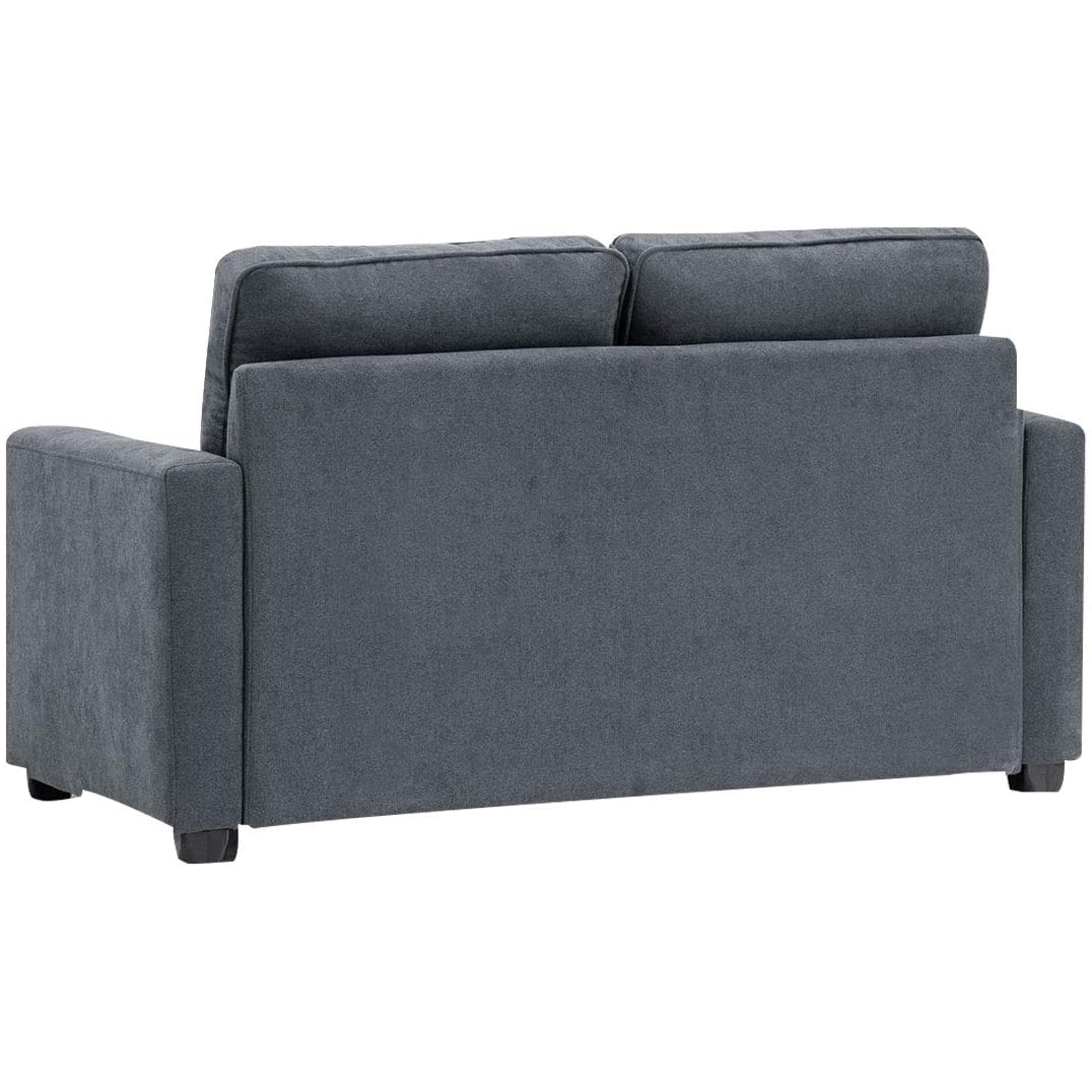 Erommy Modern Sofa Bed Upholstered Fabric Loveseat Sofa Folding Gary