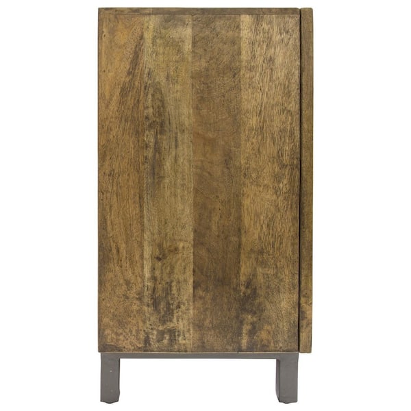 Dream Weaver 69 in. Brown/Gold/Gray Standard Rectangle Wood Console Table