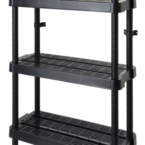 Gracious Living 5 Shelf Adjustable Ventilated Medium Duty Shelving Unit, Black