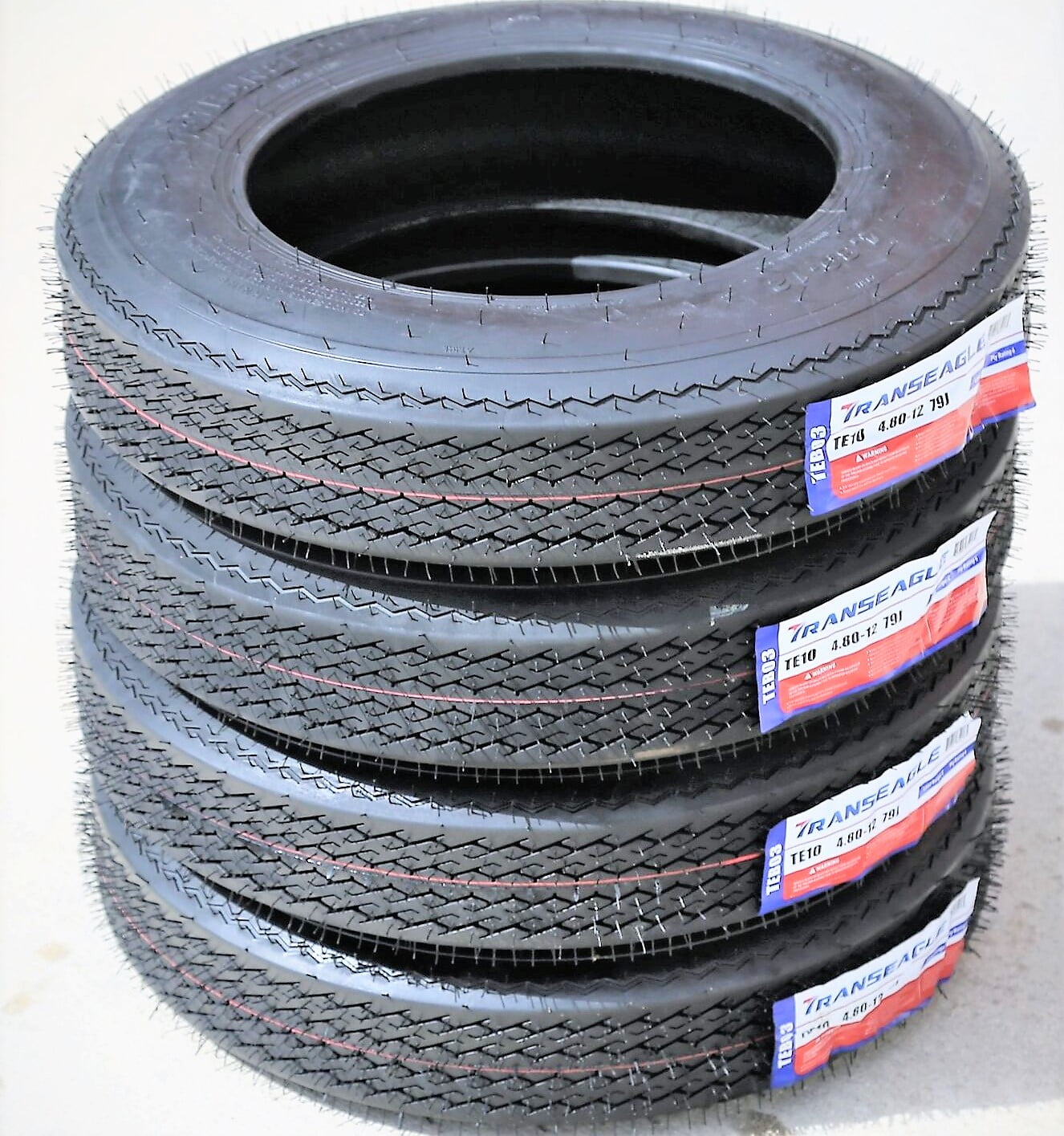 Pair of 2 (TWO) Transeagle TE10 ST 4.8-12 4.80-12 4.80x12 Load C 6 Ply Trailer Tires