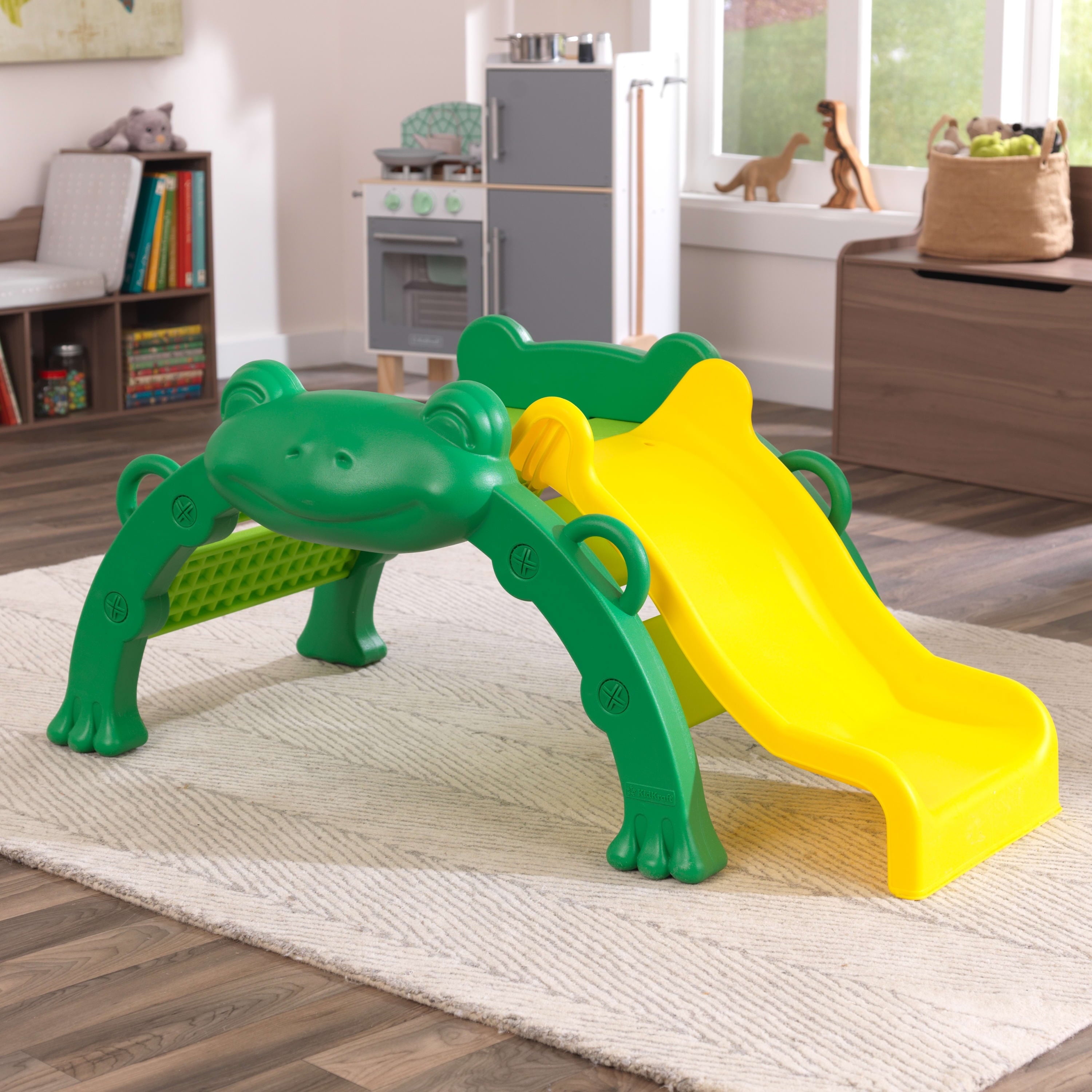 KidKraft Hop and Slide Frog Toddler Climber for Indoor/Outdoor, Green, For Ages 1.5-3 Years