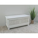 International Caravan Windsor Antique White Hand Carved Storage Bench