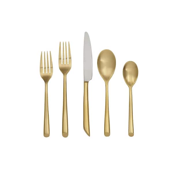 Satin Gold Wave 20-Piece Flatware Set (Service for Set for 4)