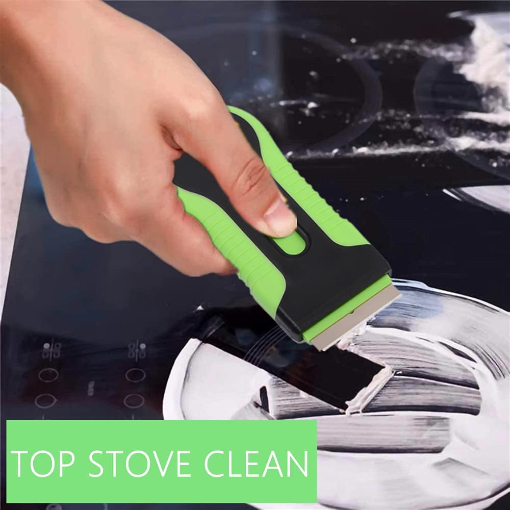 Car Window Glass Adhesive Ceramic Shaving Scraper Blade Tint Vinyl Wrap Glue Remover Cleanser with 10 PCS Blades