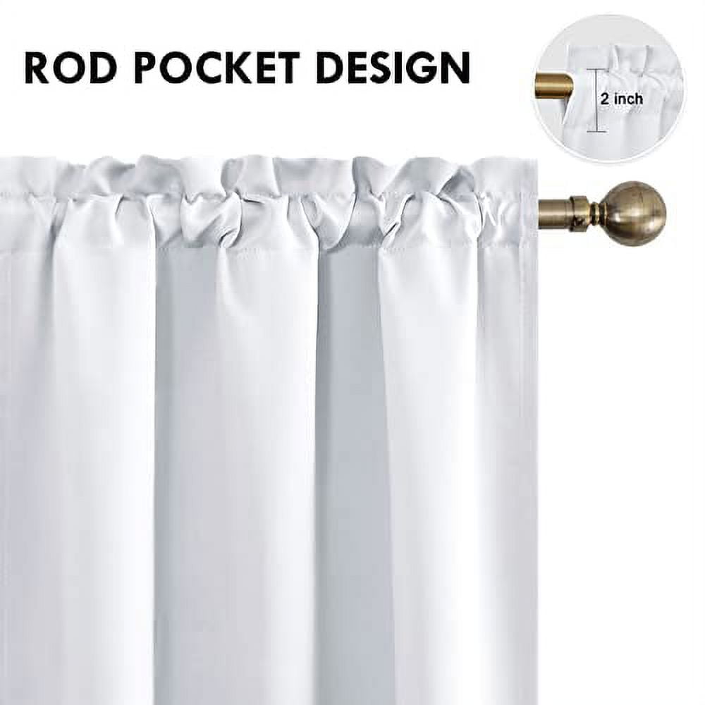 DWCN Blackout Curtains for bedroom – Thermal Insulated room darkening Drapes for Living Room, Greyish White, W 42 x L 84 Inch, Set of 2 Rod Pocket Curtain Panels