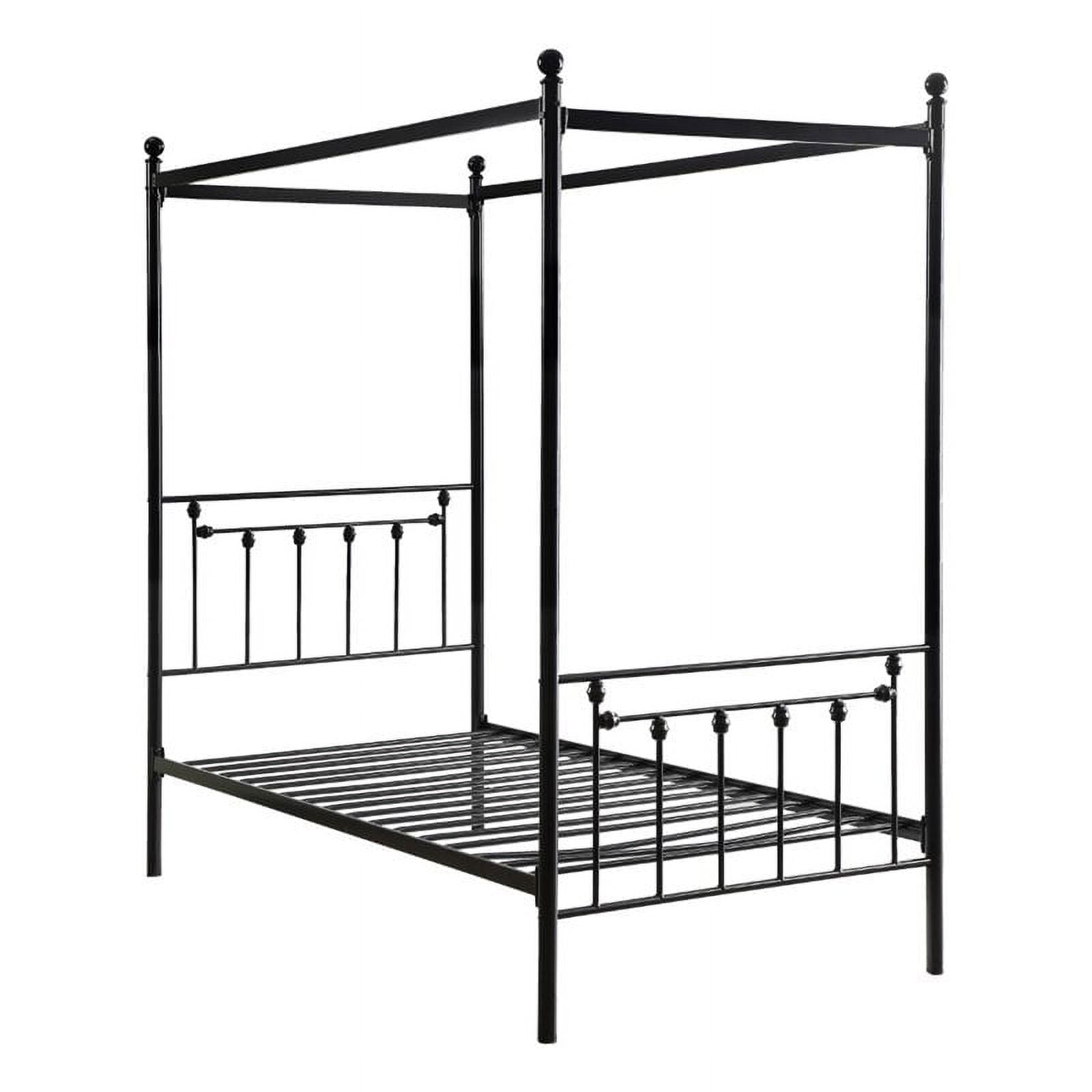 Lexicon Chelone Twin Metal Canopy Platform Bed in Black