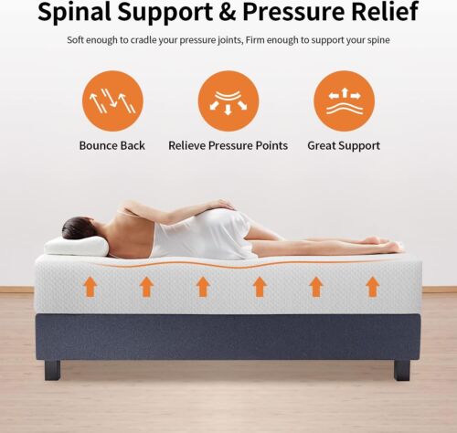 Cooling Gel Green Tea Infused Mattress, CertiPUR-US Certified, Pressure Relief