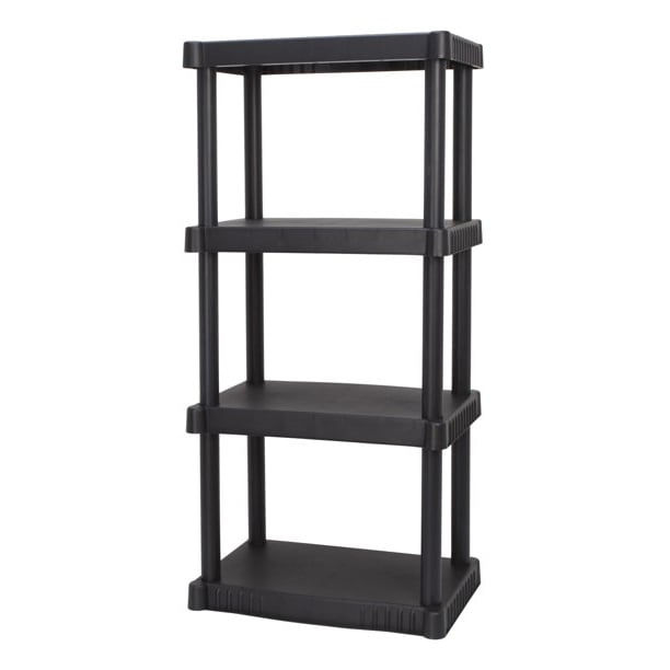 Hyper Tough 4-Shelf Plastic Garage Shelves, Black, Holds up to 340 lbs (3 Pack)