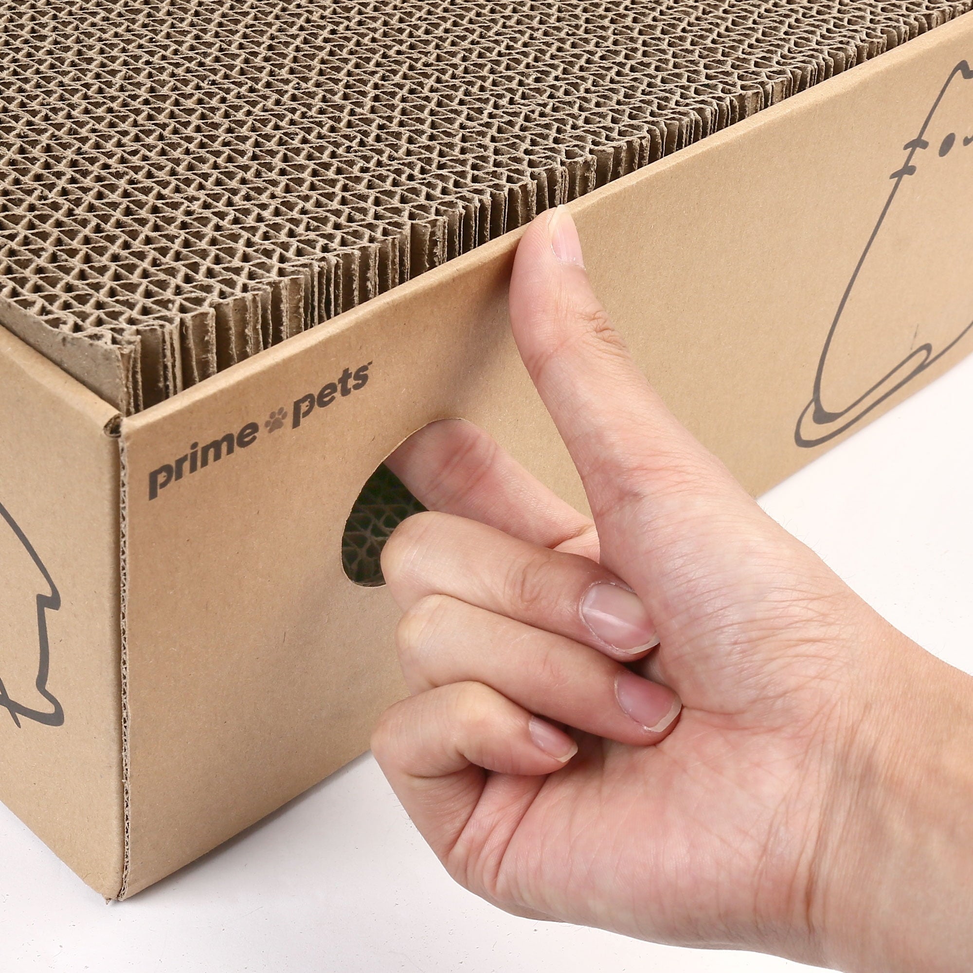 PrimePets XL Wide Cat Scratcher Cardboards with Box, 5 Pack Reversible Cat Scratch Pad