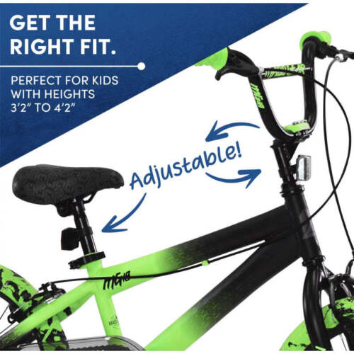 Kent Bicycles 18" Madd Gear MG18 BMX Boy's Bike, Black and Green