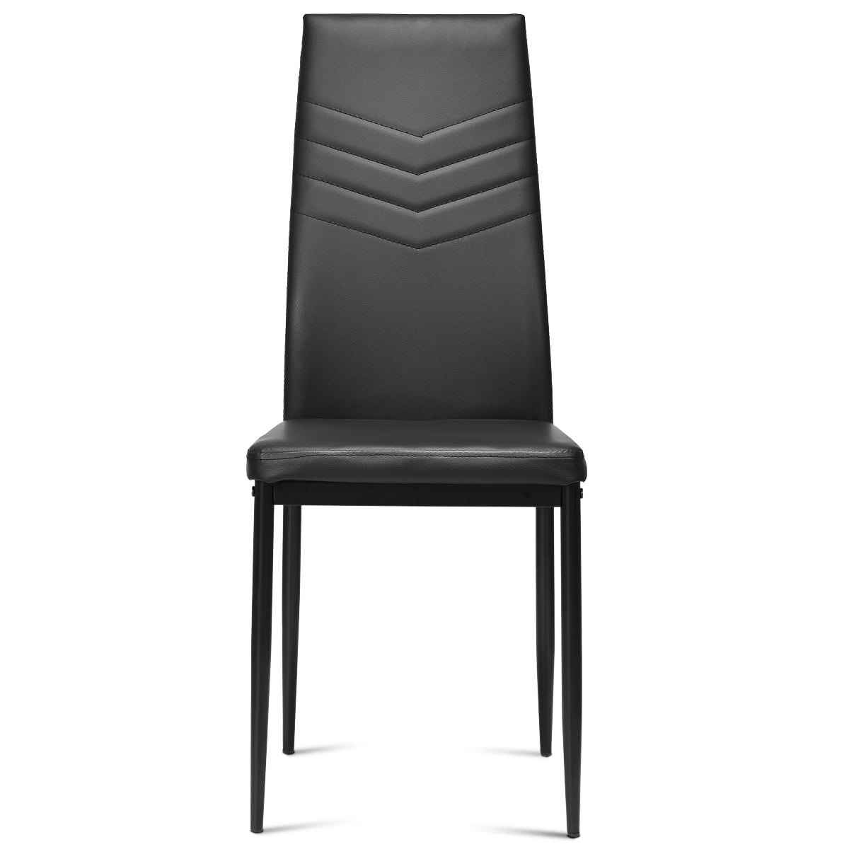 Topbuy Kitchen Set of 4 Dining Chair PVC Leather Metal Base High Back