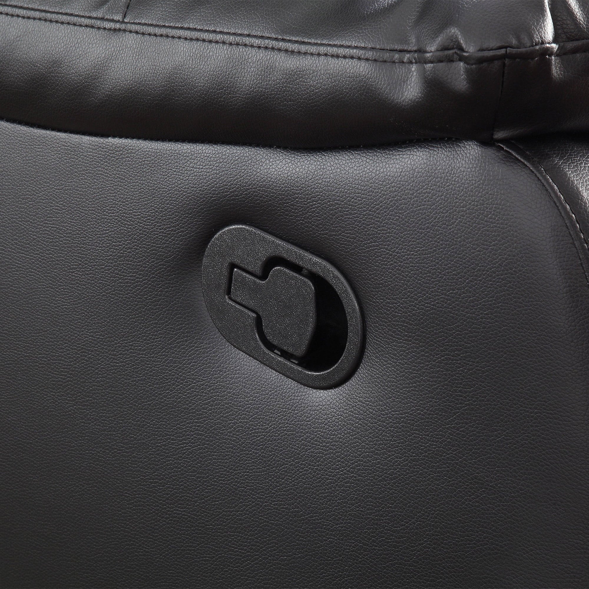 Mainstays Recliner, Full-Reclining, Black Faux Leather Upholstery