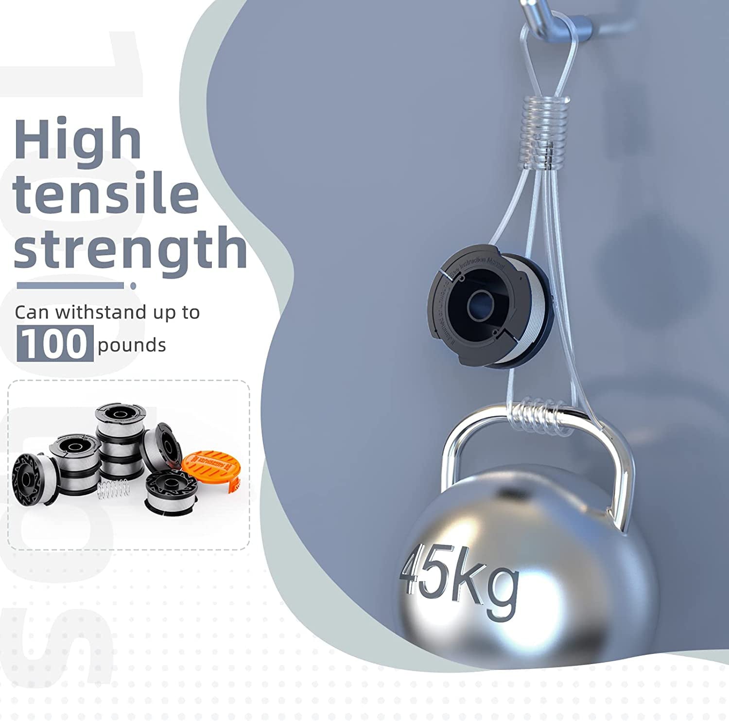 10 Pack String Trimmer Replacement Spool Compatible with BLACK+DECKER, 240ft 0.065