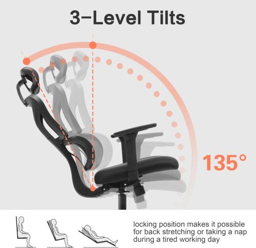 BIG SALE! Ergonomic Home Office Chair High Back Gaming Chair Headrest & Armrests