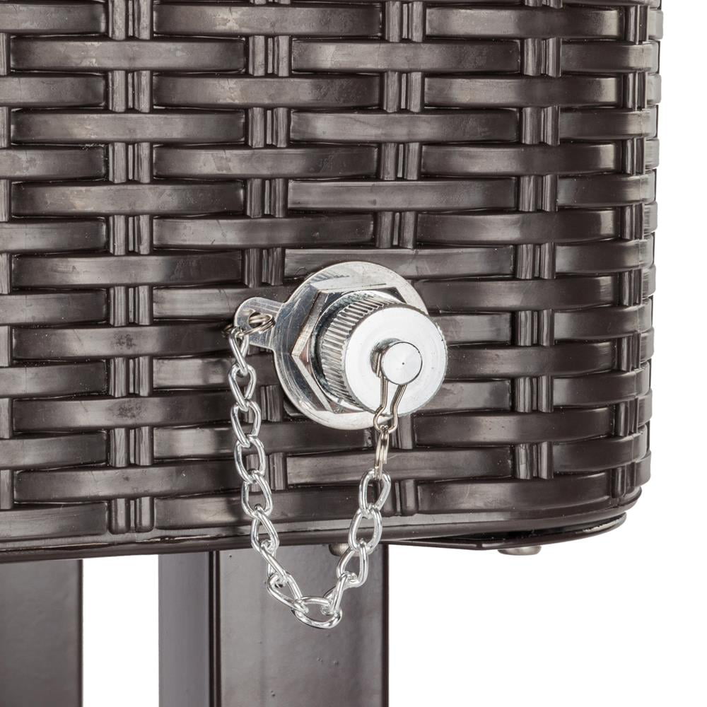 OverPatio 80QT Rattan Square Legs Cooler Cart with Shelf