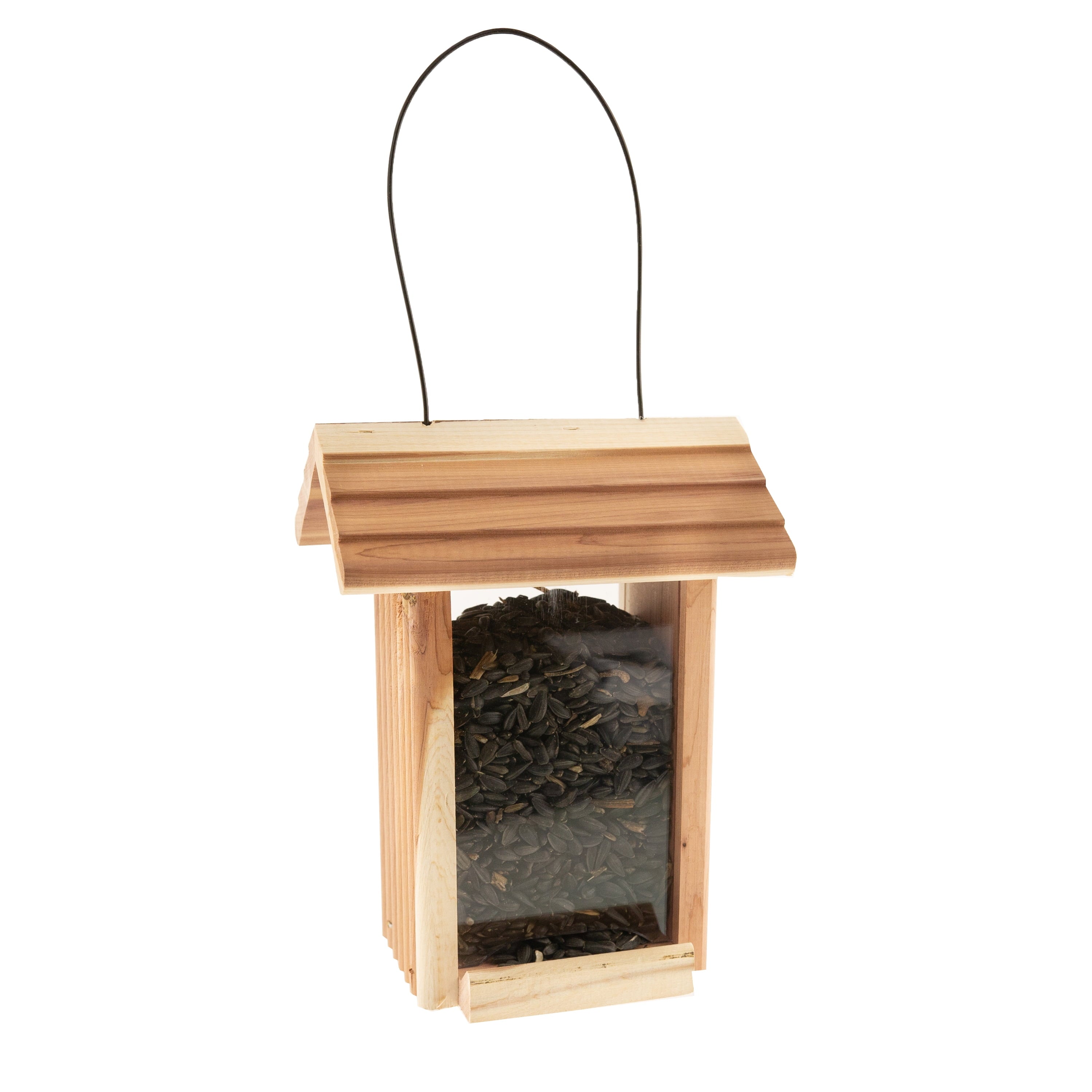 Pennington Red Cedar Dinette Wild Birds Hopper Feeder, 1.25 lb Seed Capacity