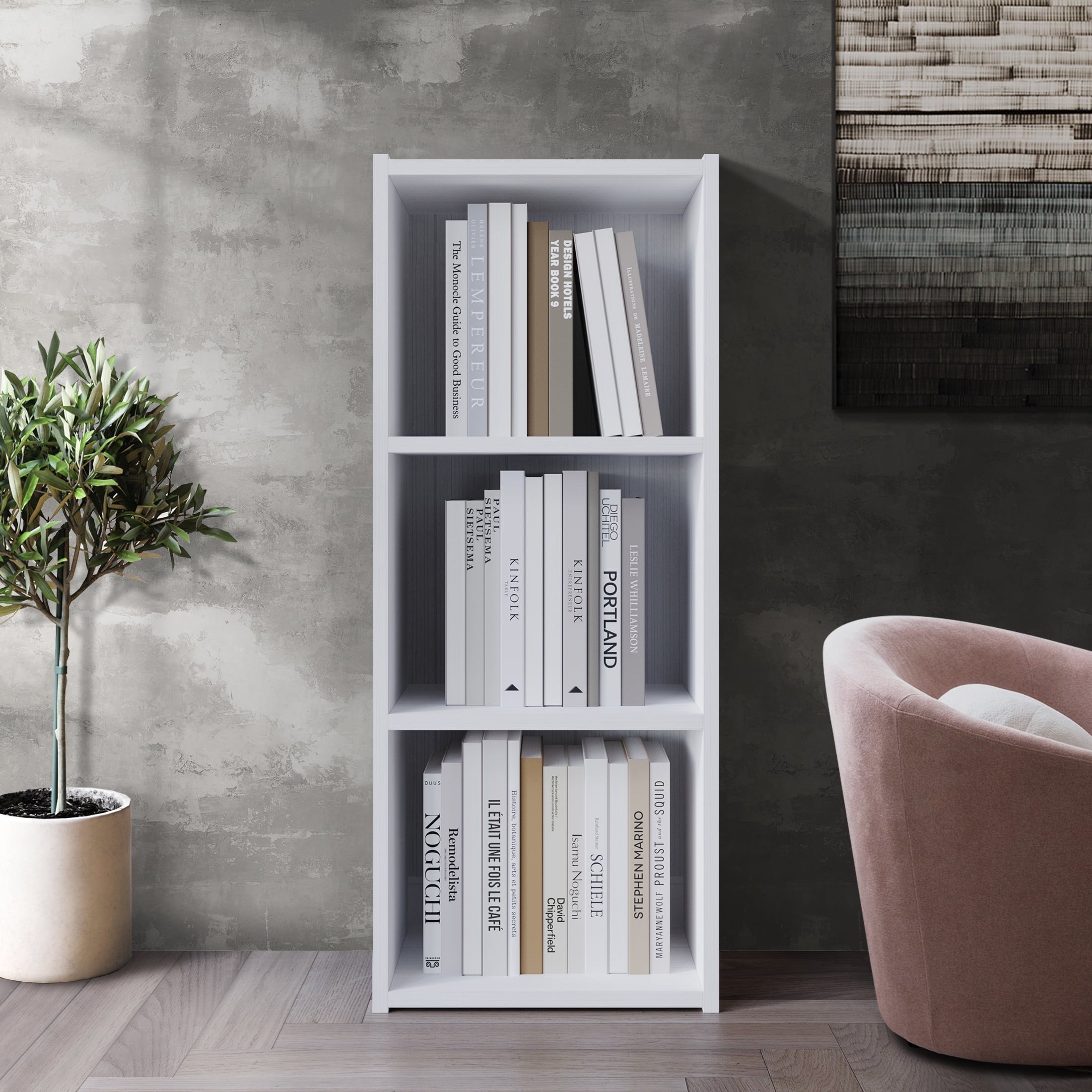 Castle Place Classic 3-Cube Open Shelf Bookcase, Dark Grey