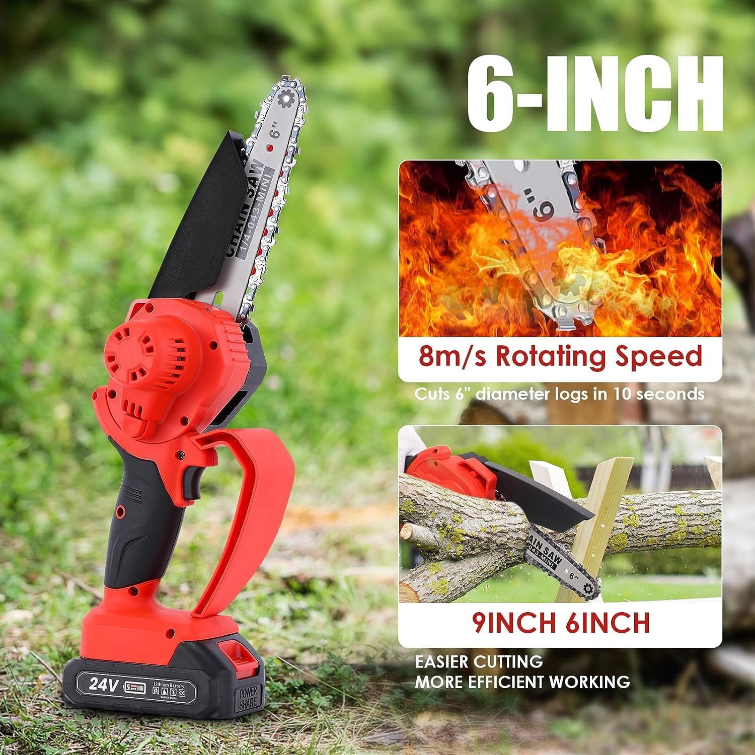 Mini Chainsaw Cordless, 6