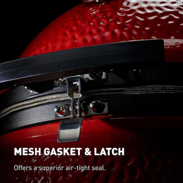 Big Joe II 24 in. Charcoal Grill in Red with Cart, Side Shelves, Grate Gripper, and Ash Tool