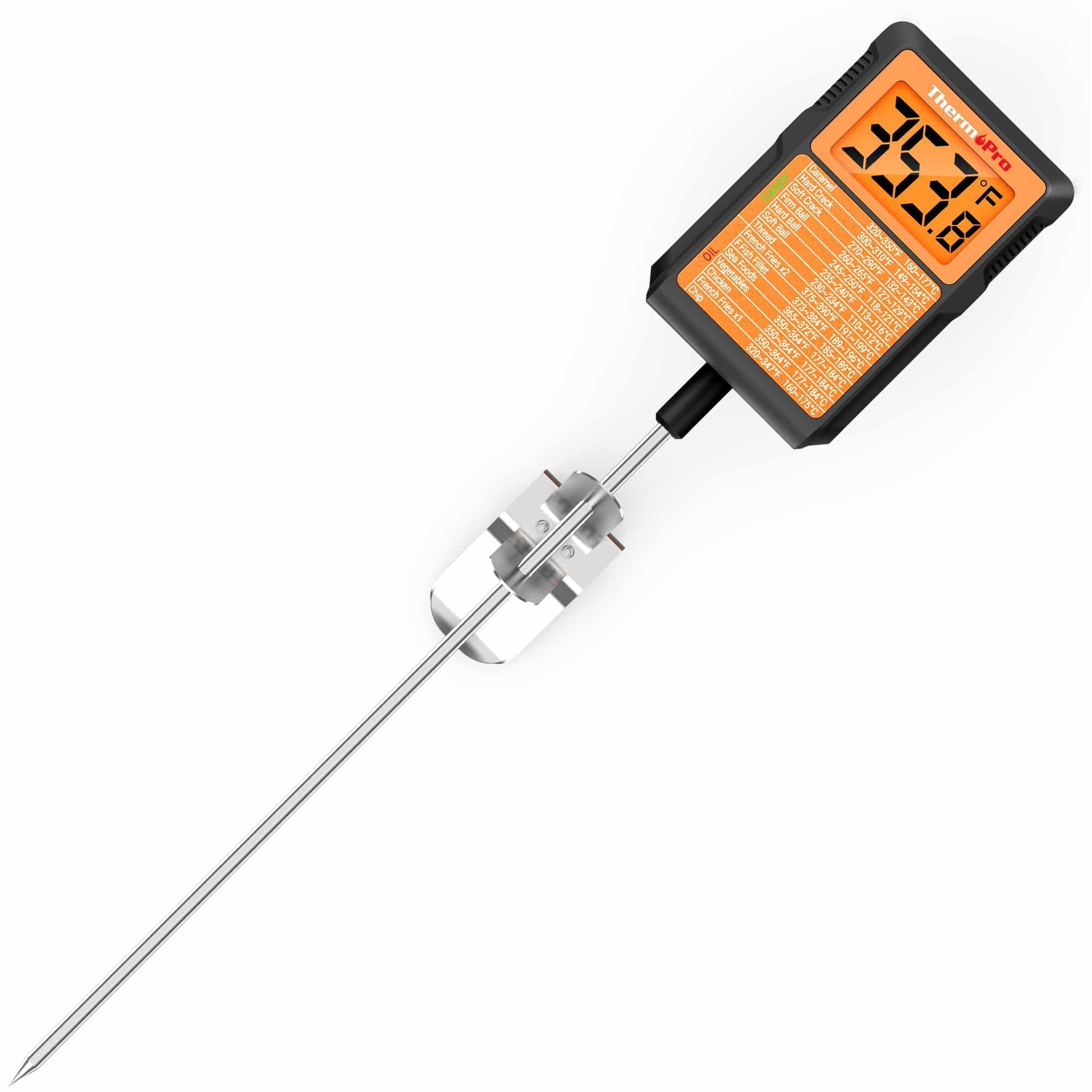 ThermoPro TP510W Waterproof Digital Candy Thermometer with Pot Clip, 8