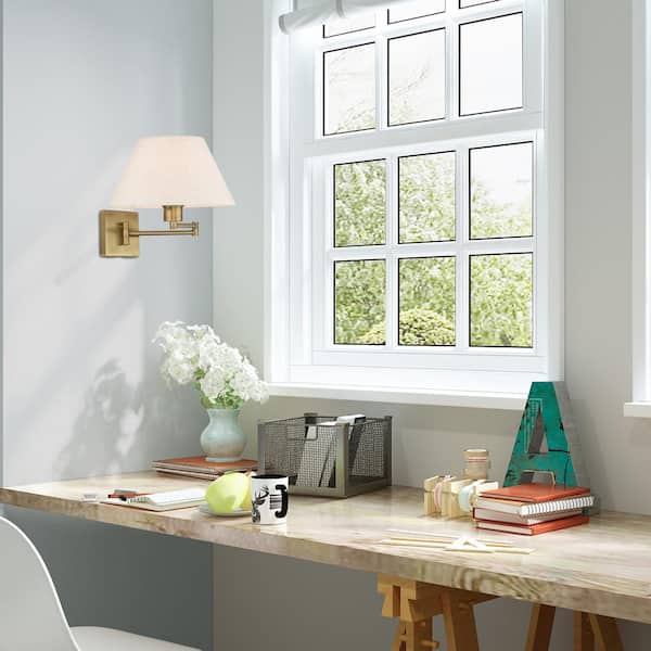 Swing Arm Wall Lamps 1 Light Antique Brass Swing Arm Wall Lamp