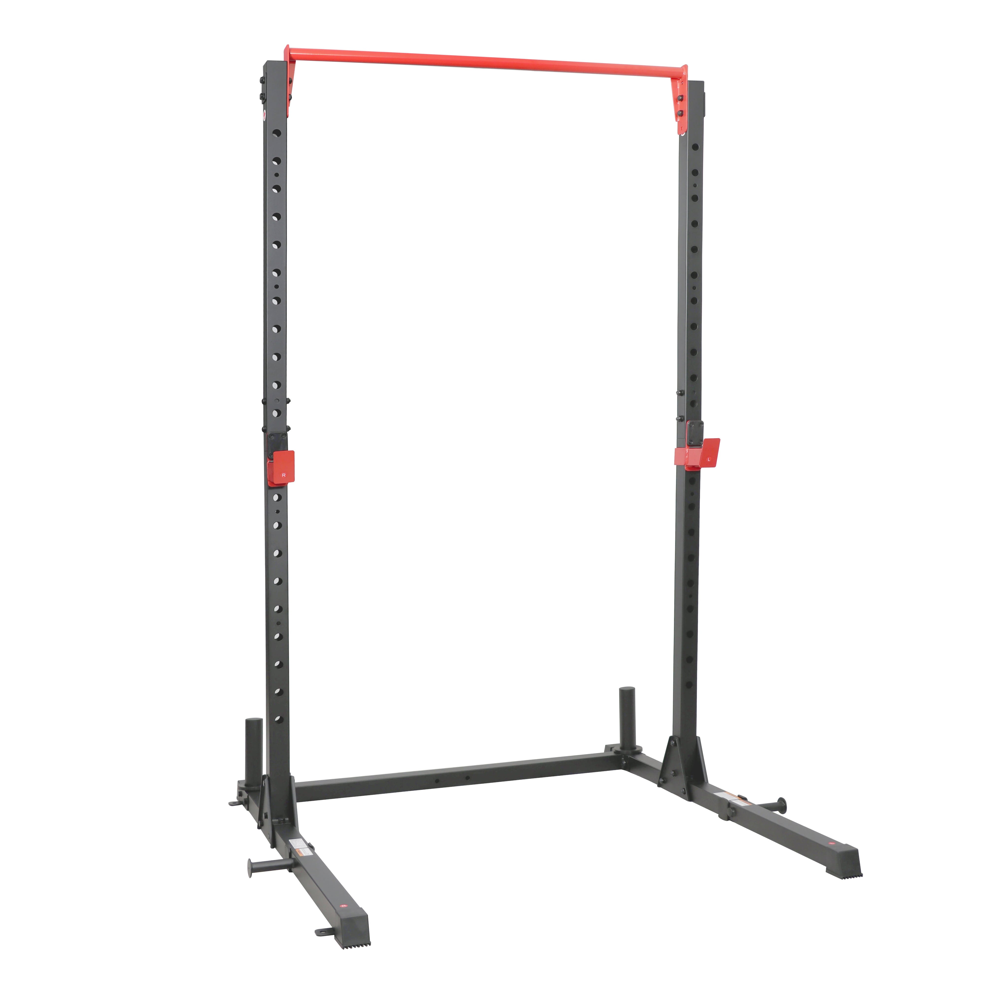 Sunny Health & Fitness Essential 800-lb High Capacity Power Rack Cage with Weight Plate Storage & Adjustable J-Hooks - SF-XF920063