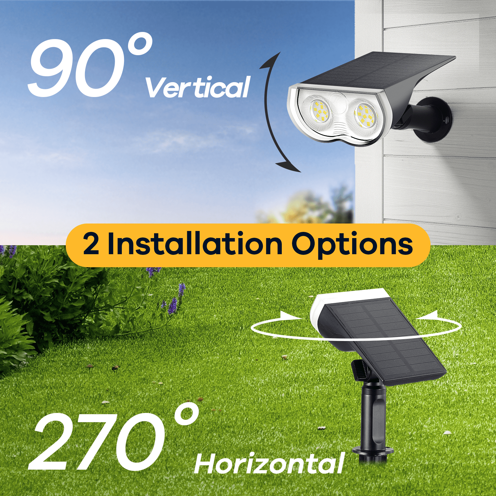 Linkind Solar Lights Outdoor, Solar Spot Lights Outdoor 800LM 6500K Daylight White, Solar Landscape Spotlights for Garden Yard Patio Driveway Porch, 4-Pack