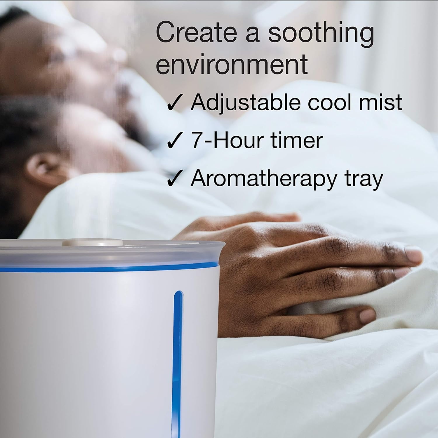 Lasko Top Fill Ultrasonic Cool Mist Humidifier with Timer, UH250, White