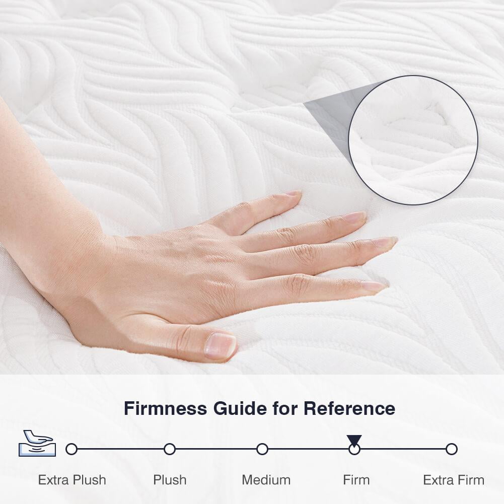 Queen Size Hybrid Mattress, 12-Inch Mattress in a Box, Pocketed Innerspring and Memory Foam Mattress, Medium Firm with Pillow Top, Supportive