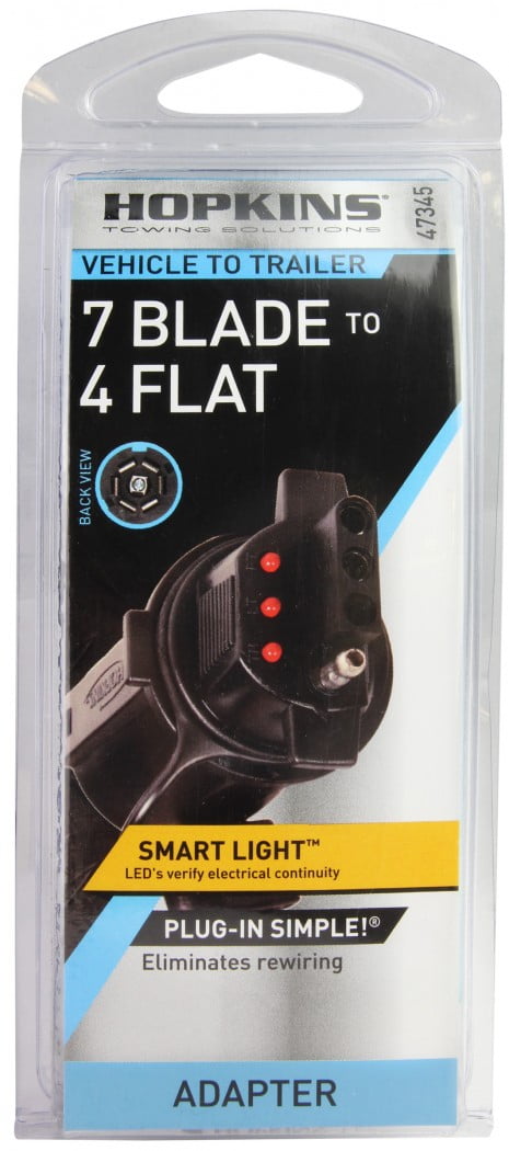 Hopkins Towing Solutions 7 Blade to 4 Flat Adapter with LED, 47345