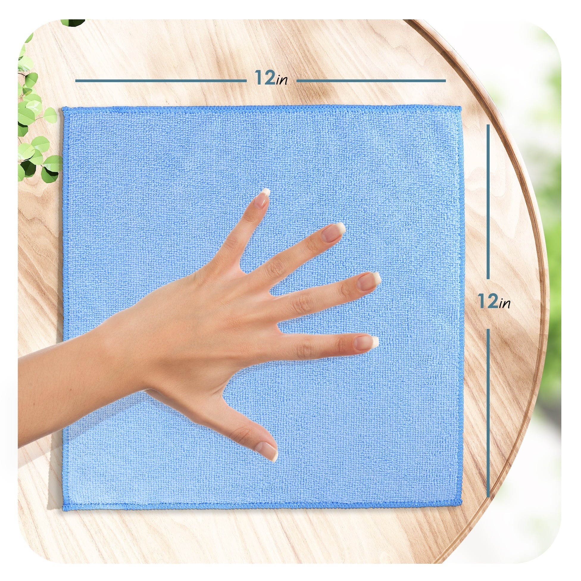 Etienne Alair Super Soft Microfiber Cleaning Cloth, Blue Washcloths (12 x 12 Inches) 12 PCs