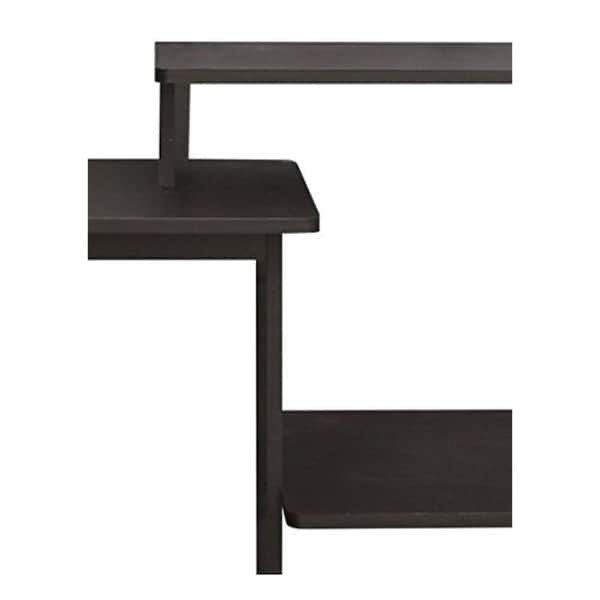 40 in. Rectangular Espresso Computer Desk with Shelves
