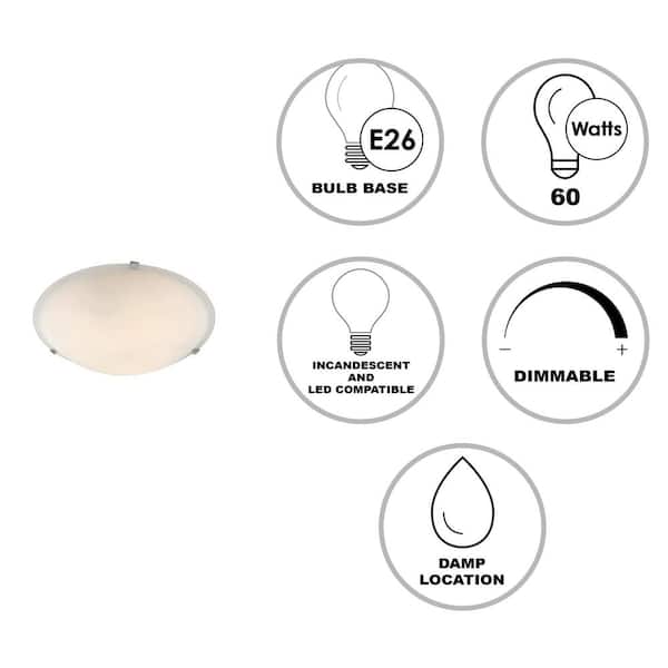 12 in. 2-Light Brushed Nickel Flush Mount Ceiling Light Fixture with Marbleized Glass Shade