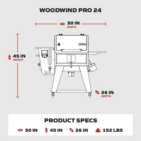 Woodwind PRO 24 in. WIFI Pellet Grill in Black