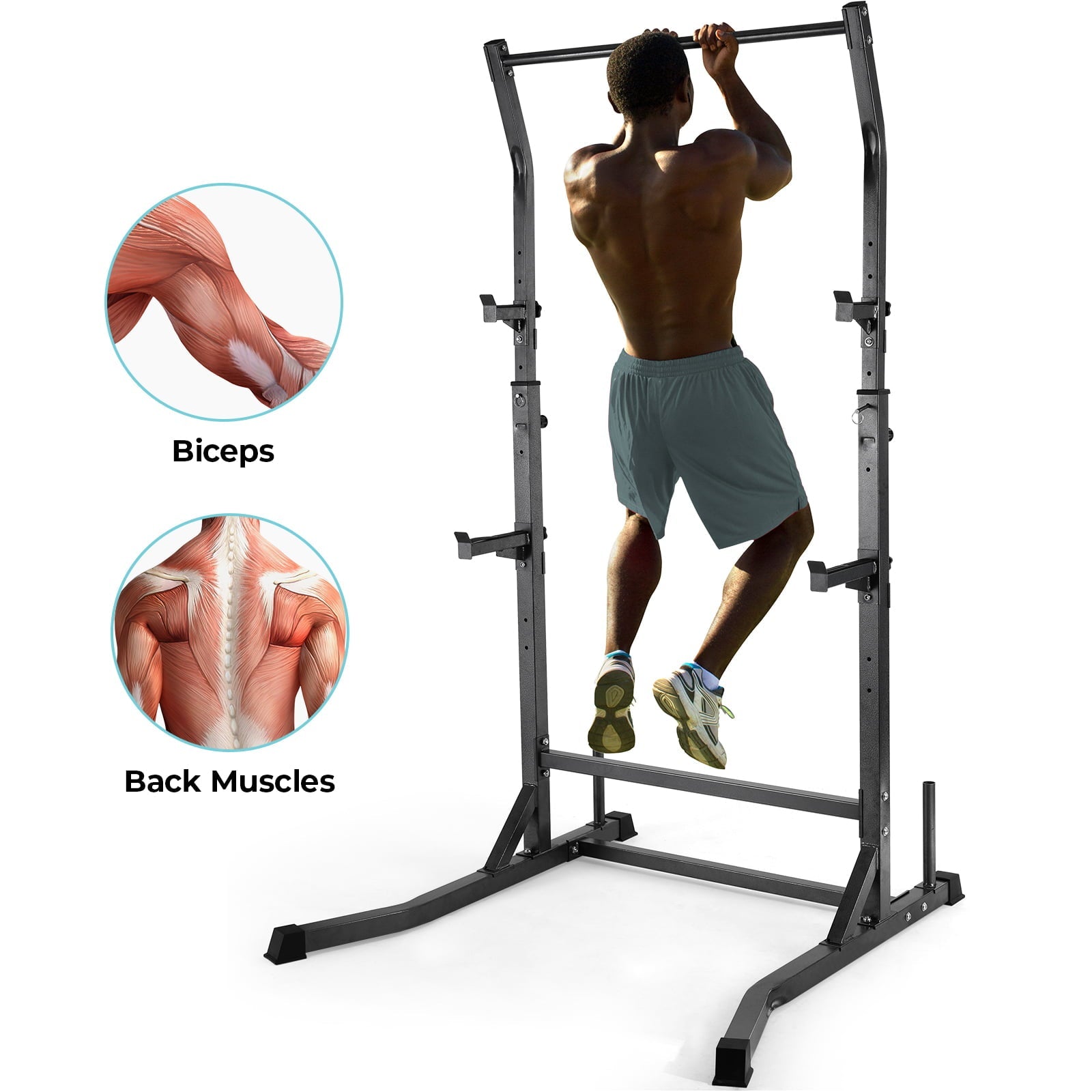 Pirecart Adjustable Squat Rack, Barbell Rack, Weight and Bench Press Rack Stand, 485 lbs