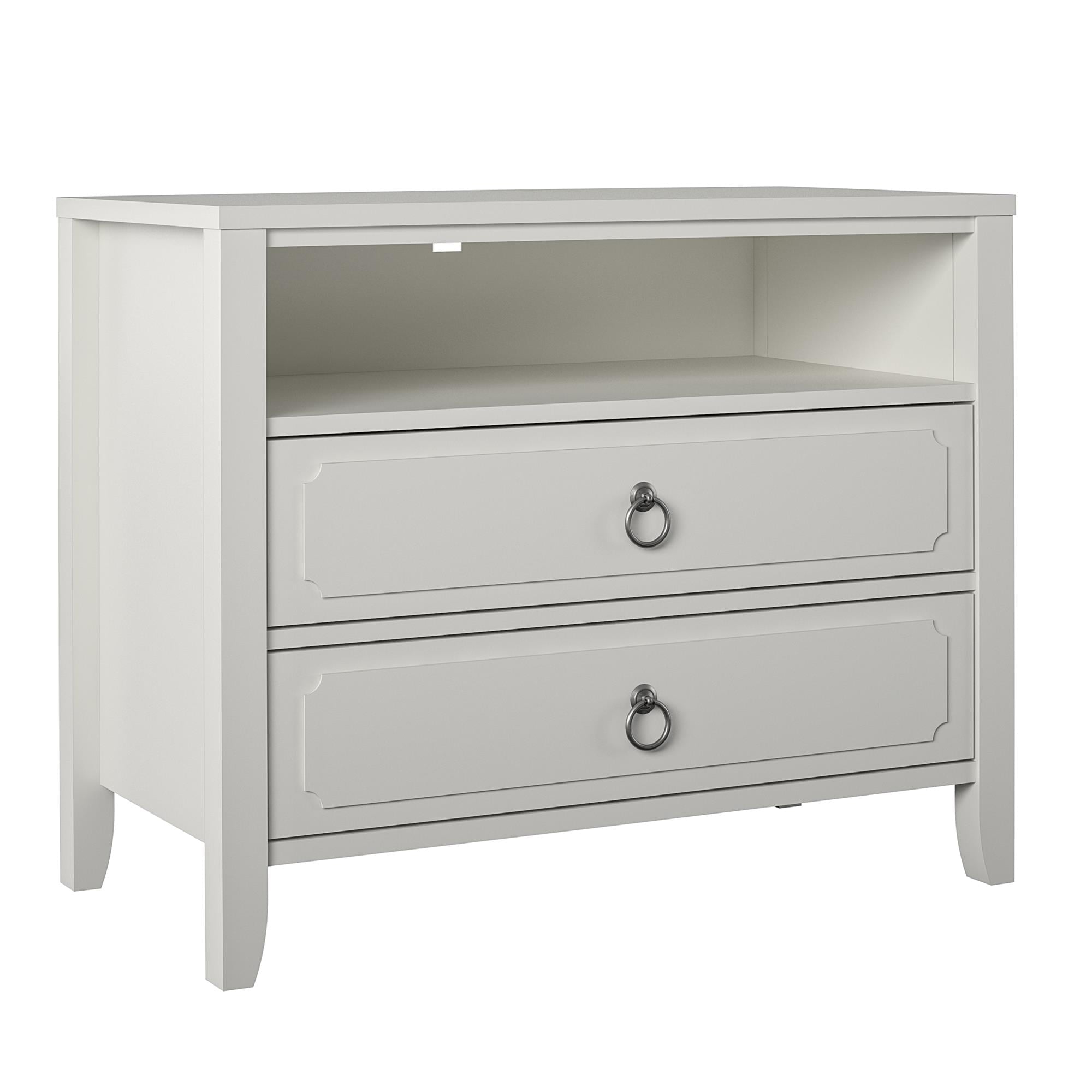 Novogratz Her Majesty 2 Drawer Nightstand, Soft White