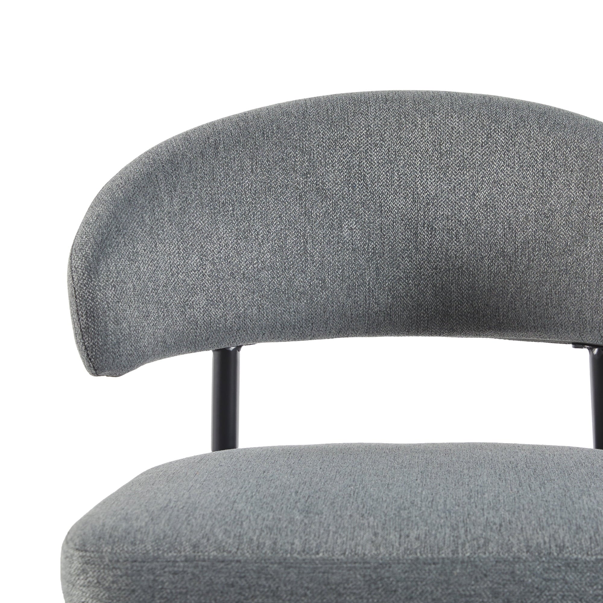 Walker Edison Modern Curved Back Upholstered Dining Chair, Set of 2, Charcoal