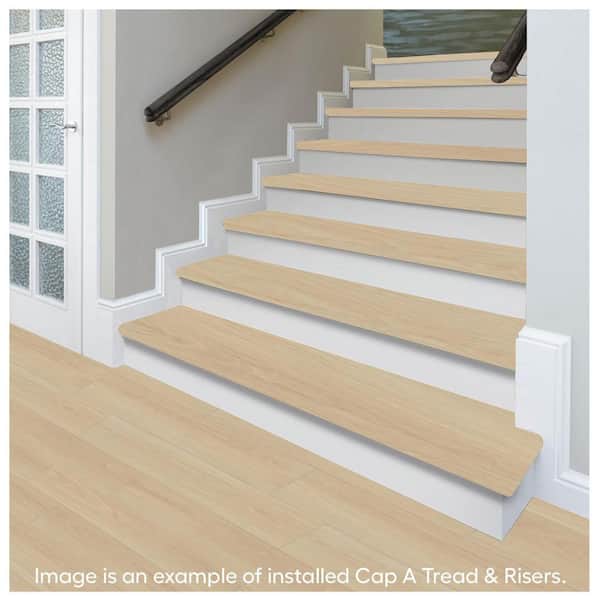 Vesinet/Ella By Ok/Bldr Pss H/Lxrs Pn 47in.Lx12.15in.Wx1.69in.T Laminate Stair Tread and Reversible Riser Kit Adhesive