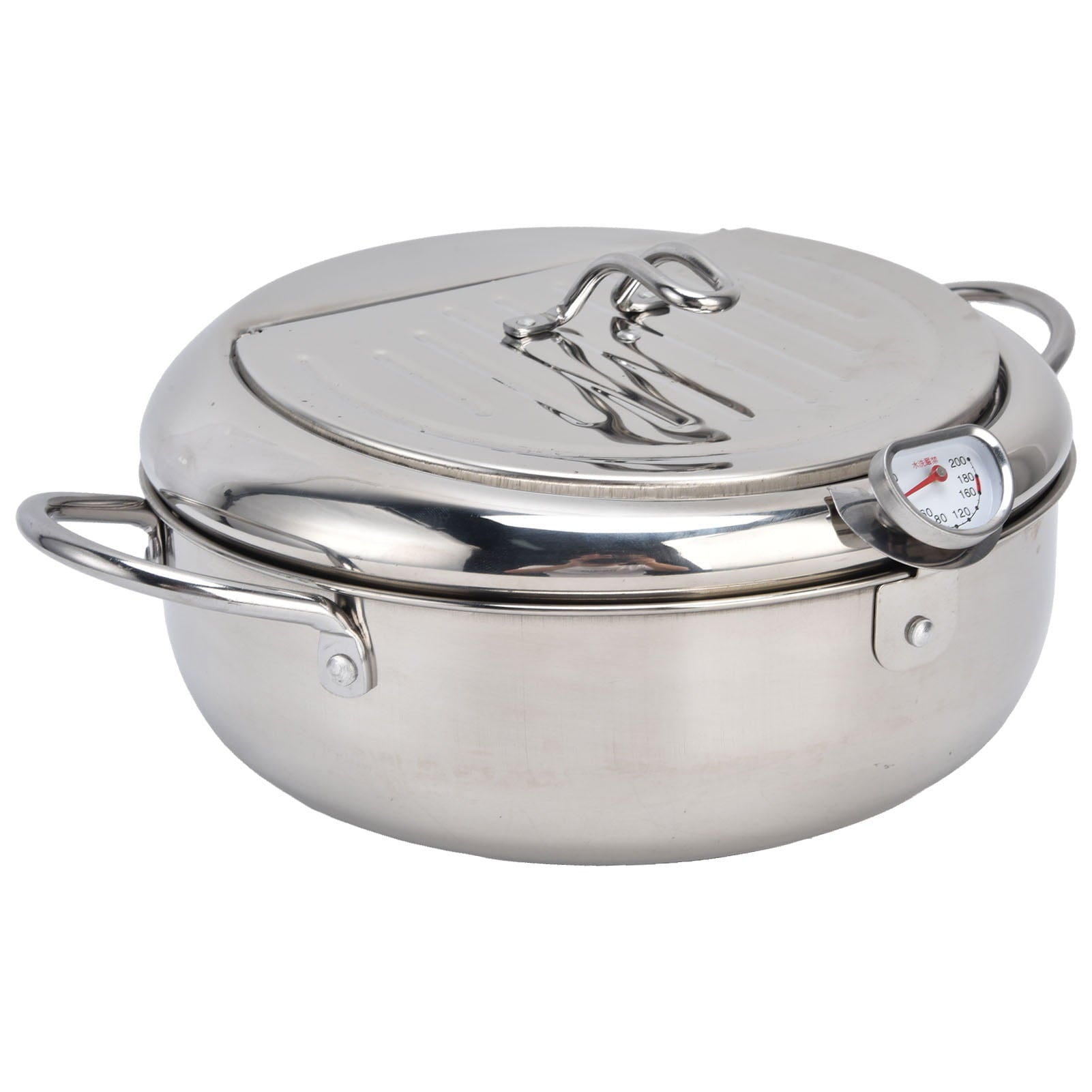 Frying Pot, Cooking Fryer Stainless Steel For Household For Picnic For Camping Stainless Steel Color 304 Stainless Steel 24cm