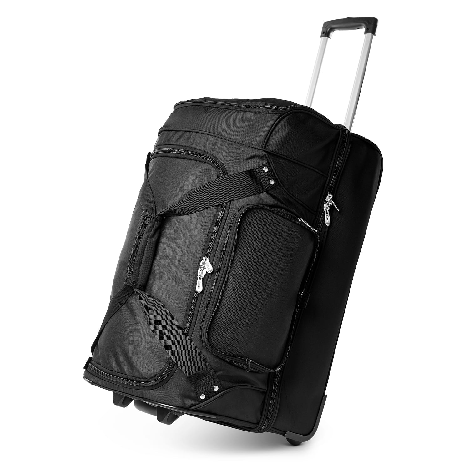 MOJO Las Vegas Raiders Black 27'' 2-Wheel Drop Bottom Rolling Duffel Bag