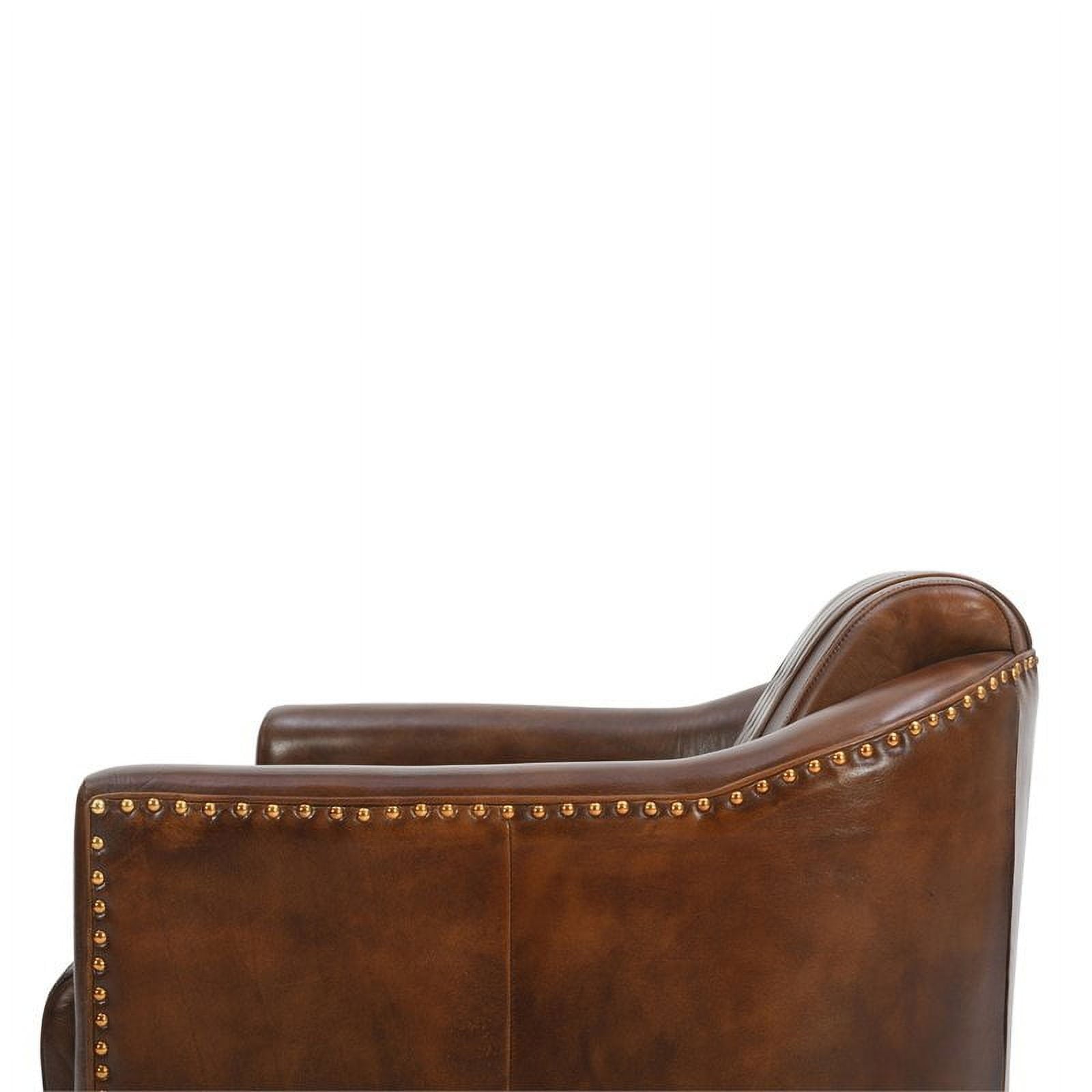 Alma Artte Tomcat Top Grain Leather Armchair in Marabou Dark Brown