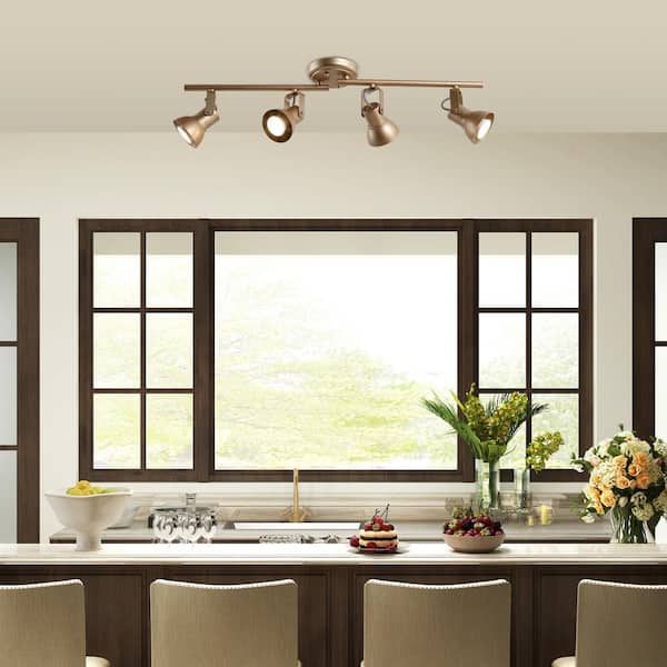 Modern Ceiling Light Head-rotatable 2.4 ft. Iros 4-Light Champagne Gold LED Track Light