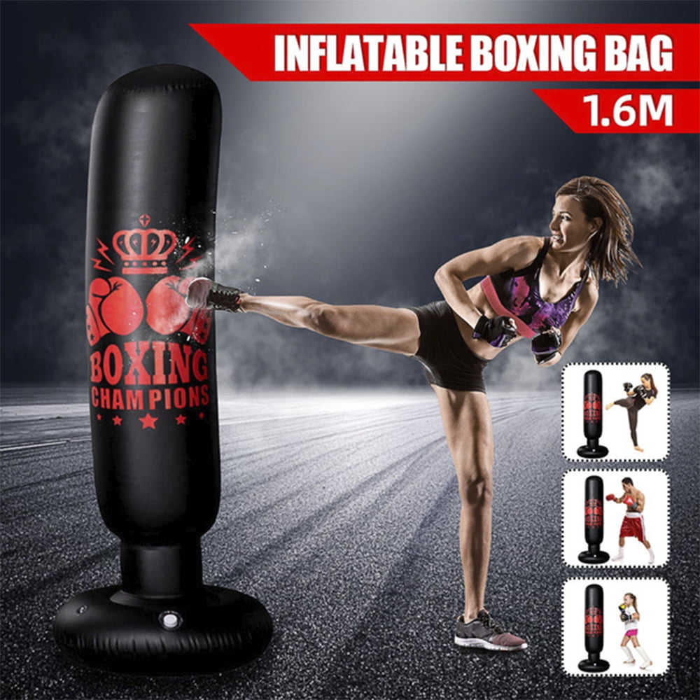 EUWBSSR Heavy Padded Adult Professional Punching Bag,160cm Punching Bag,Freestanding Cup Column Sandbag with Free Standing Air Pump, Kickboxing Practice, Karate