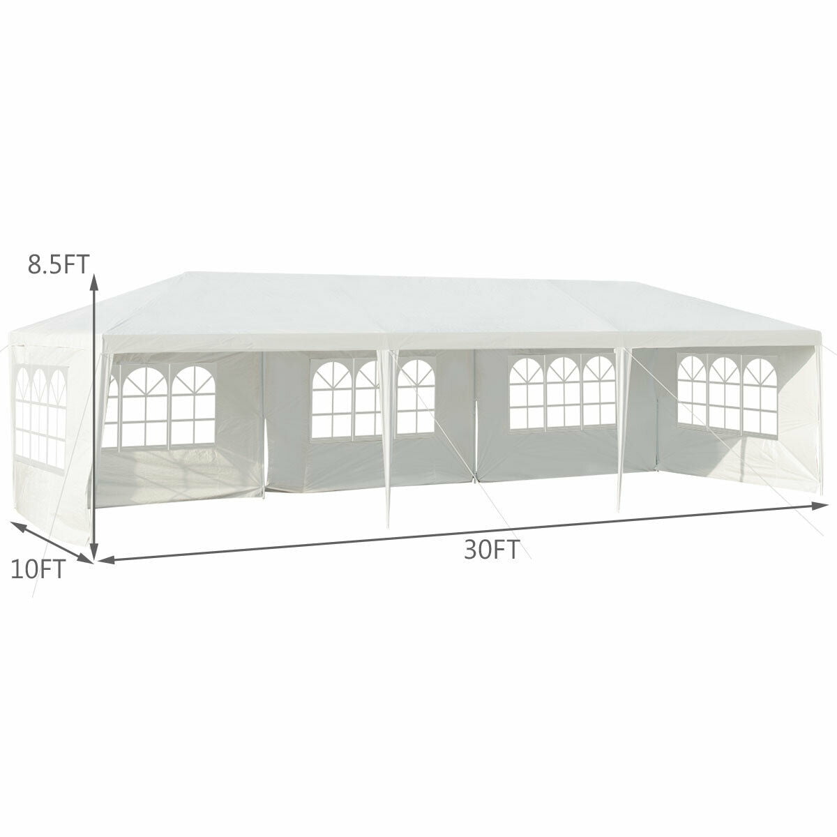 Costway 10'x30' Party Wedding Tent Canopy Heavy duty Pavilion 5 Sidewall