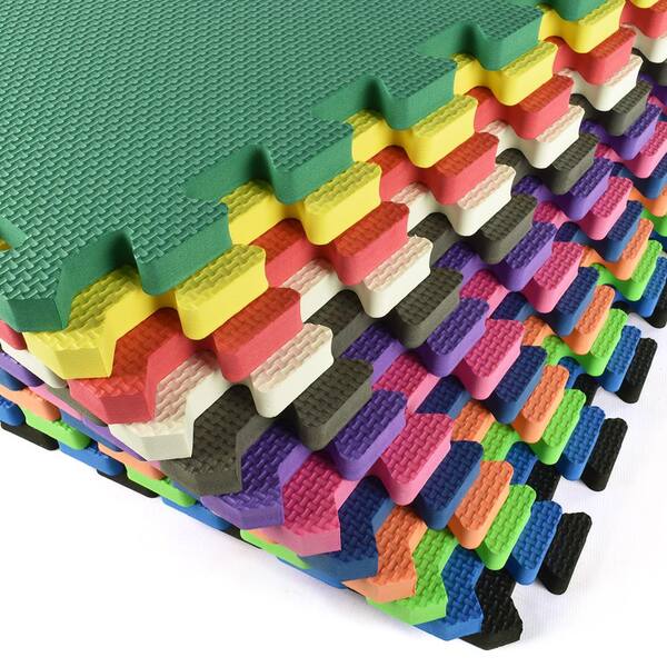Premium White 24 in. W x 24 in. L Foam Kids and Gym Interlocking Tiles (58.1 sq. ft.) (15-Pack)