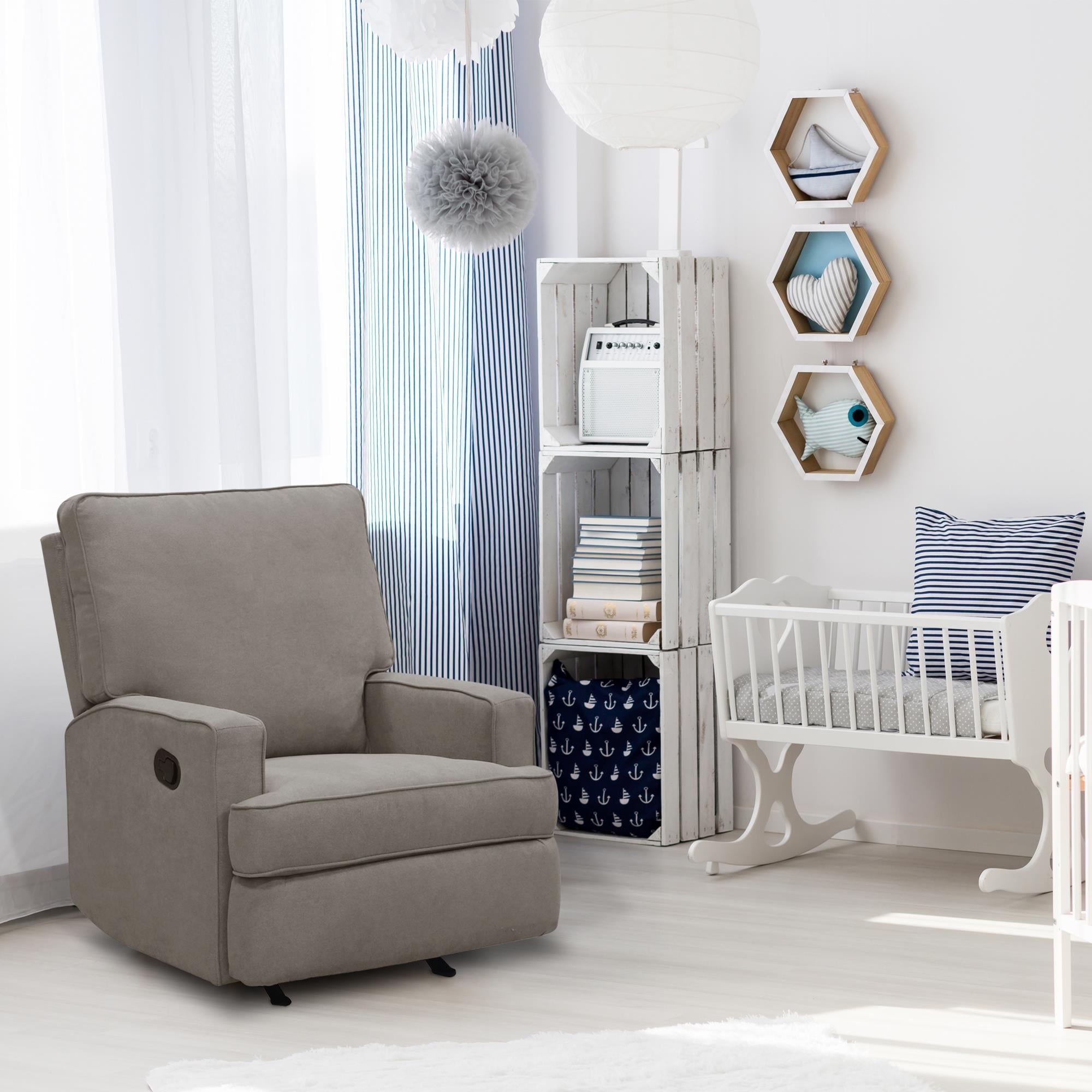 Baby Relax Salma Rocker Recliner Chair, Taupe Chenille