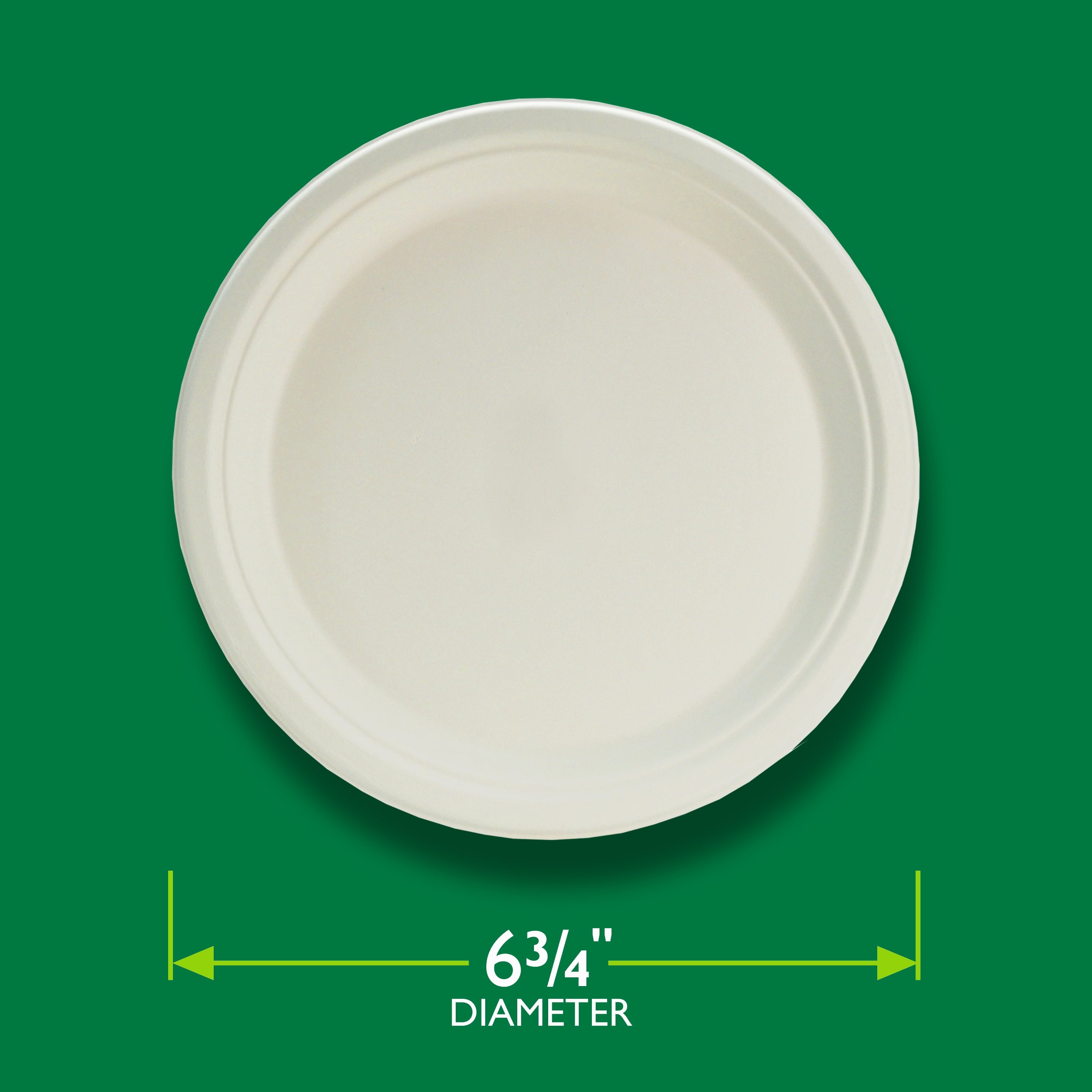 Hefty ECOSAVE Compostable Paper Plates, 6-3/4 Inch, 30 Count
