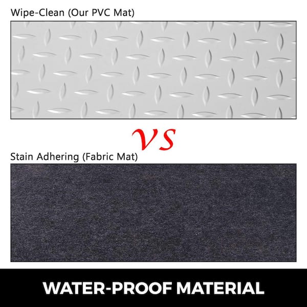 Garage Floor Mat 3.6 ft. W x 25.5 ft. L Garage Mat 0.1 in. Thickness PVC Garage Flooring, Silver