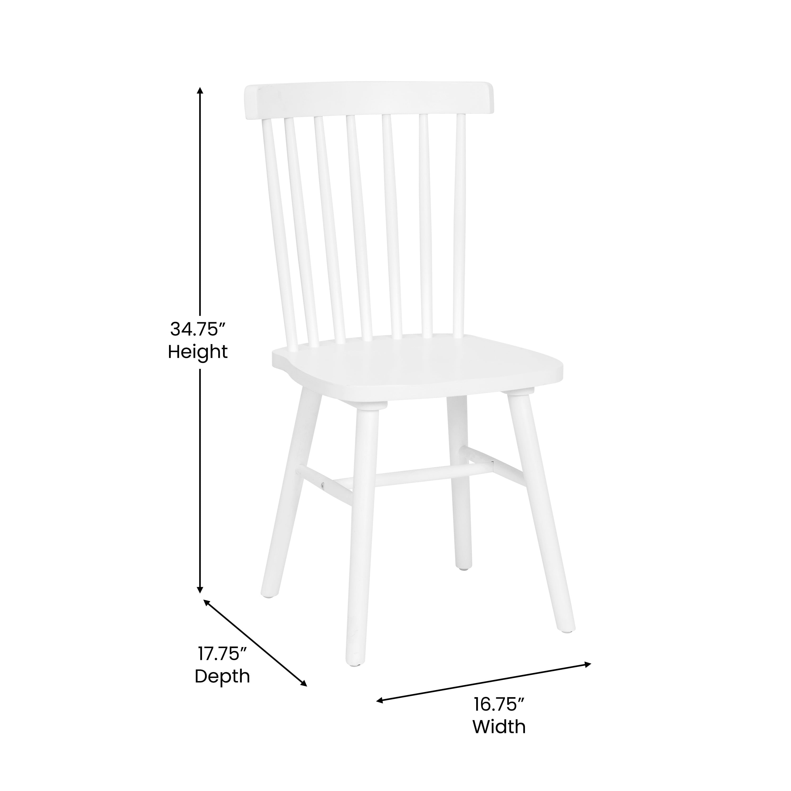 Flash Furniture Ingrid Wood Restaurant Chair, White