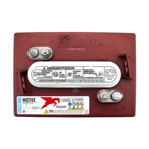 Trojan T-105 6V Volt Deep Cycle Golf Cart, Solar, Marine, RV and Industrial Use Battery - 2 Pack